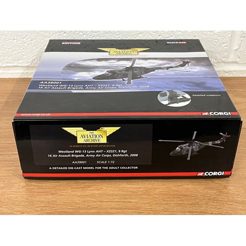 59 - CORGI WESTLAND WG-13 LYNX AH7- XZ221 LIMITED EDITION MODEL PLANE AND HELICOPTER -MODEL NUMBER AA3900... 