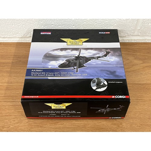 59 - CORGI WESTLAND WG-13 LYNX AH7- XZ221 LIMITED EDITION MODEL PLANE AND HELICOPTER -MODEL NUMBER AA3900... 