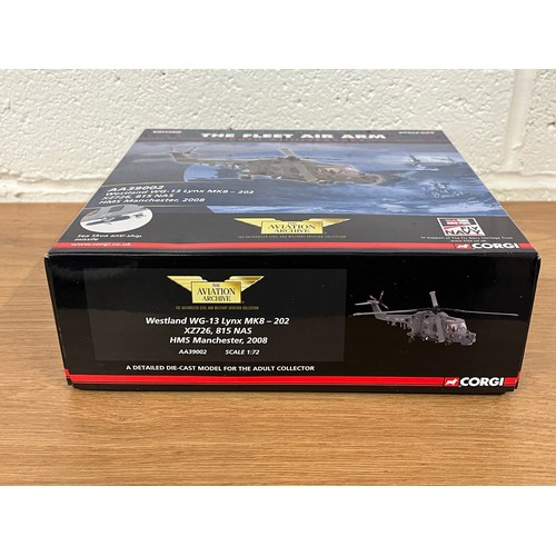 60B - CORGI WESTLAND WG-12 LYNX MK8-202 LIMITED EDITION MODEL PLANE AND HELICOPTER -MODEL NUMBER AA39002