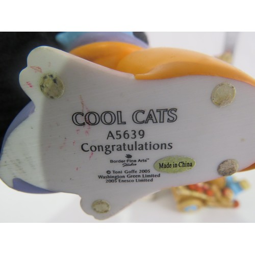 124 - COOL CATS ORNAMENTS, PENDELFIN BARROW BOY AND ONE OTHER