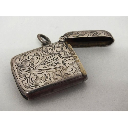 134 - SILVER VESTA CASE J.COWLEY BIRMINGHAM 1910