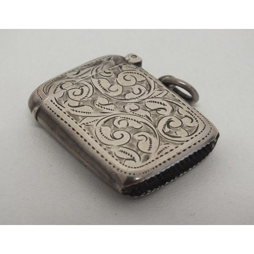 134 - SILVER VESTA CASE J.COWLEY BIRMINGHAM 1910