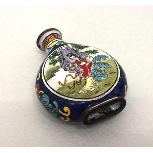 145 - SMALL ORIENTAL ENAMEL SNUFF BOTTLE