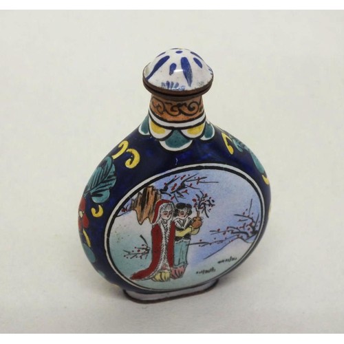 145 - SMALL ORIENTAL ENAMEL SNUFF BOTTLE