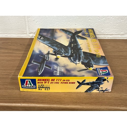 160 - ITALERI HINKEL 111 (H-22) WITH V-1 FI-103 FLYING BOMB  - PLASTIC MODEL KIT- KIT NUMBER 037