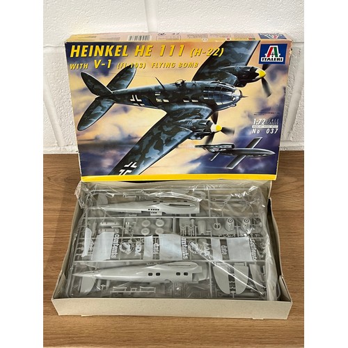 160 - ITALERI HINKEL 111 (H-22) WITH V-1 FI-103 FLYING BOMB  - PLASTIC MODEL KIT- KIT NUMBER 037