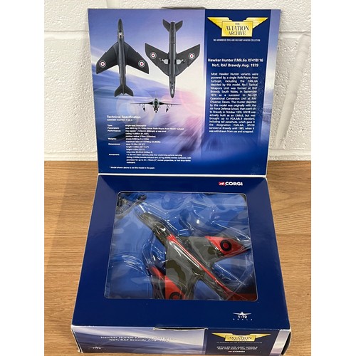 180 - CORGI HAWKER HUNTER F.MK.6A XF418/16 MODEL PLANE- MODEL NUMBER AA32702