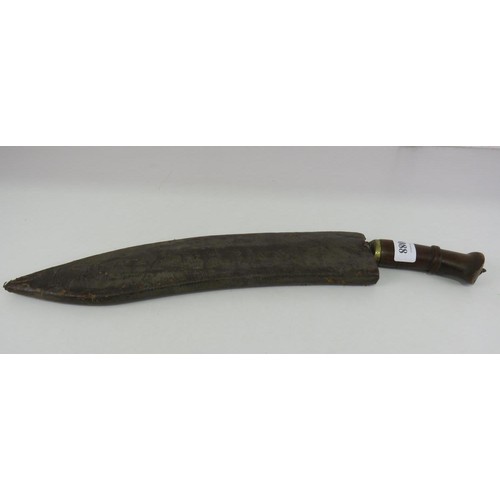 88 - ANTIQUE C1880 LARGE GURKHA KUKRI KNIFE & SCABBARD