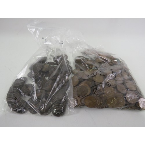 445A - 2 x BAGS OF OLD COPPER COINS