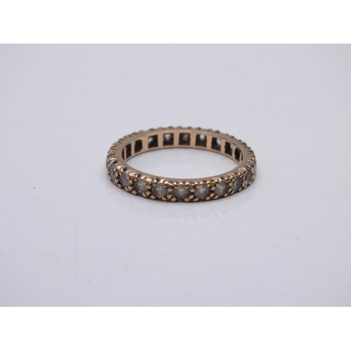 153 - 9ct GOLD CZ BAND RING, 2.3g