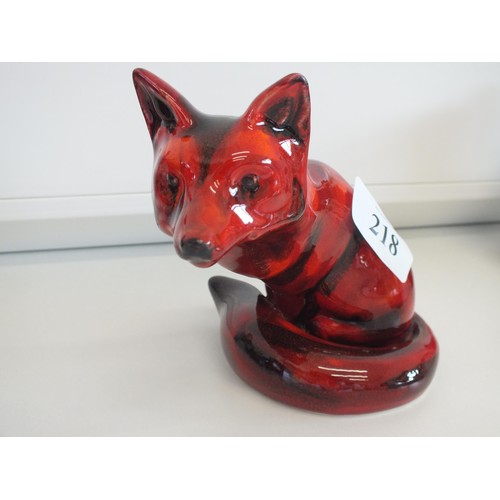 157 - ANITA HARRIS SITTING FOX - SIGNED IN GOLD