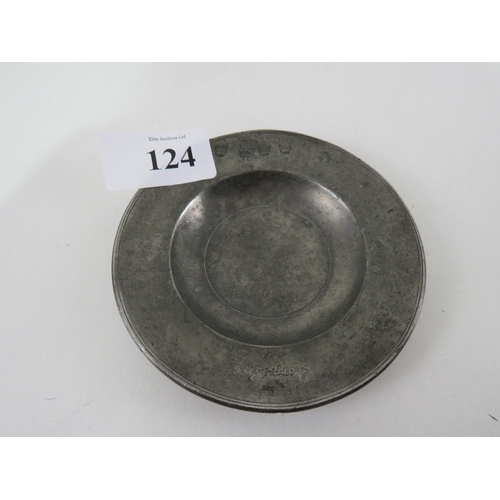 124 - 18TH CENTURY GEORGE INN LONDON PUB PEWTER DISH