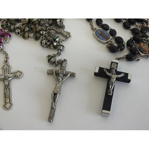 107 - COLLECTION OF ROSARY BEAD NECKLACES/BRACELETS