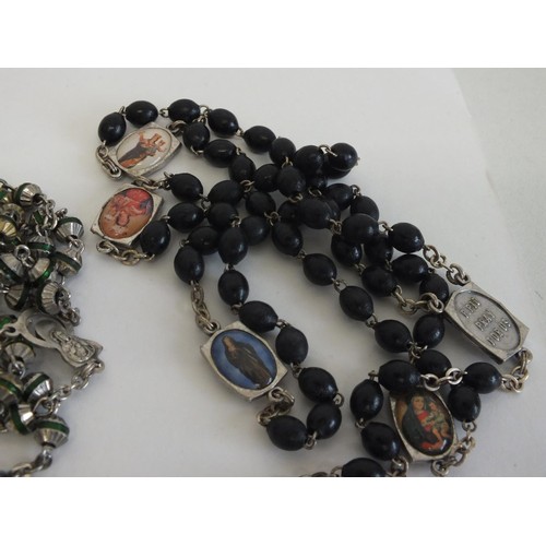 107 - COLLECTION OF ROSARY BEAD NECKLACES/BRACELETS