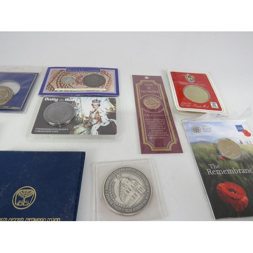 150 - COLLECTION OF COINS INCLUDES COMMEMORATIVE & BOXED