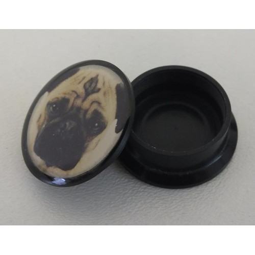 63 - TWO PUG DOG LIDDED PILL BOXES