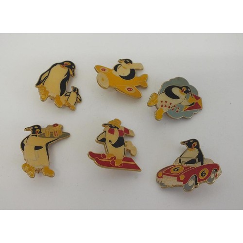 68 - SIX VINTAGE McVITIES PENGUIN BADGES