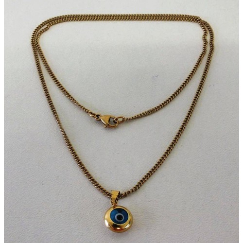 84 - 9ct GOLD EVIL EYE PENDANT 18