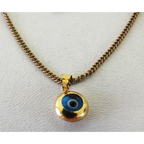 84 - 9ct GOLD EVIL EYE PENDANT 18