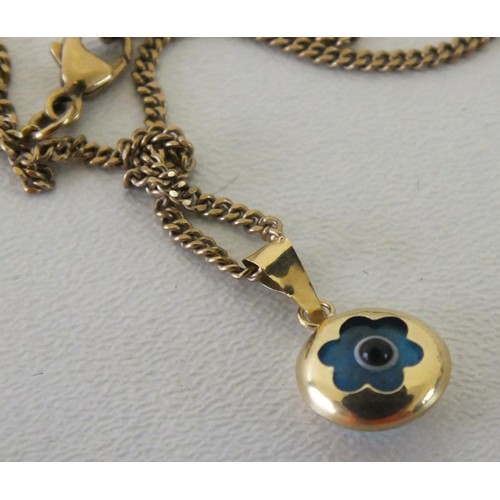 84 - 9ct GOLD EVIL EYE PENDANT 18