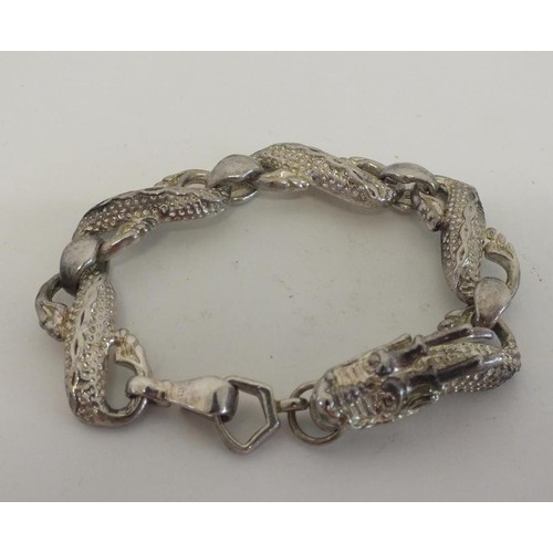 94 - 925 CHINESE SILVER DRAGON BRACELET 46g