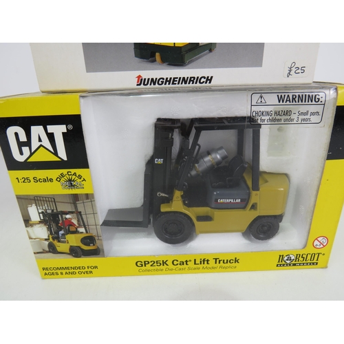 399 - ELECTRIC PEACH TRUCK AND CAT LIFT TRUCK