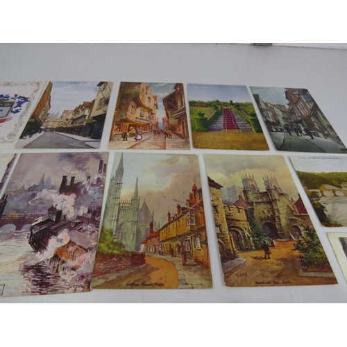 167 - APPROXIMATELY 65 X YORKSHIRE POSTCARDS, PUDSEY, ILKLEY, RICHMOND, SHEFFIELD