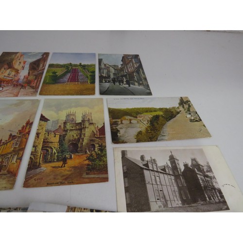 167 - APPROXIMATELY 65 X YORKSHIRE POSTCARDS, PUDSEY, ILKLEY, RICHMOND, SHEFFIELD