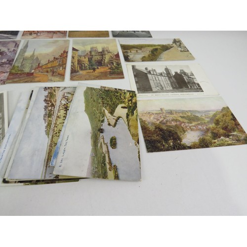 167 - APPROXIMATELY 65 X YORKSHIRE POSTCARDS, PUDSEY, ILKLEY, RICHMOND, SHEFFIELD