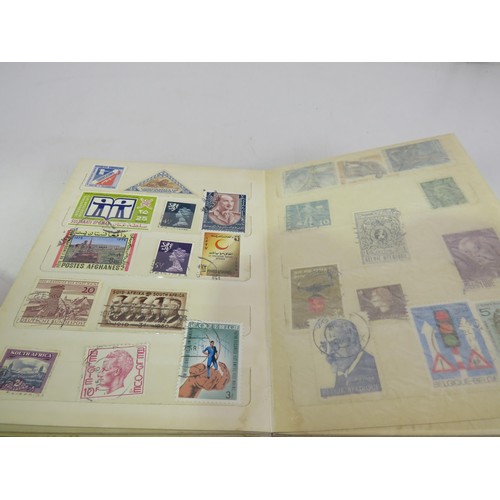 173 - WORLD STAMPS IN A SMALL STOCKBOOK AND VARIOUS PACKETS OF STAMPS