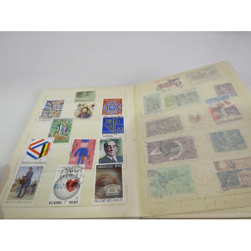 173 - WORLD STAMPS IN A SMALL STOCKBOOK AND VARIOUS PACKETS OF STAMPS