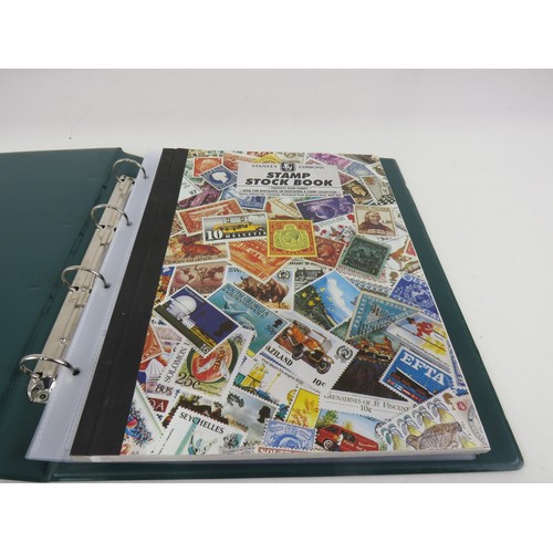 175 - GREEN STAMP ALBUM OF GB AND WORLD STAMPS AND A SG STOCKBOOK