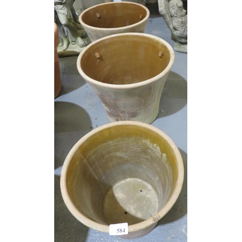 584 - 2x LARGE AND A MEDIUM SIZED PLANT POT