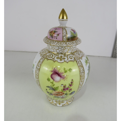 575 - DRESDEN PORCELAIN LIDDED GINGER JAR