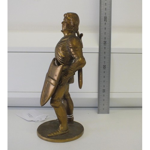 100A - SOLID BRASS KNIGHT IN ARMOUR STATUE