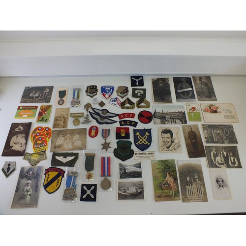 40 - MISCELLANEOUS LOT INC MEDALS, BADGES, PATCHES AND EMPHEMERA