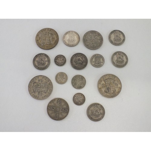 43 - OLD PRE 1947 SILVER BRITISH COINS 105g