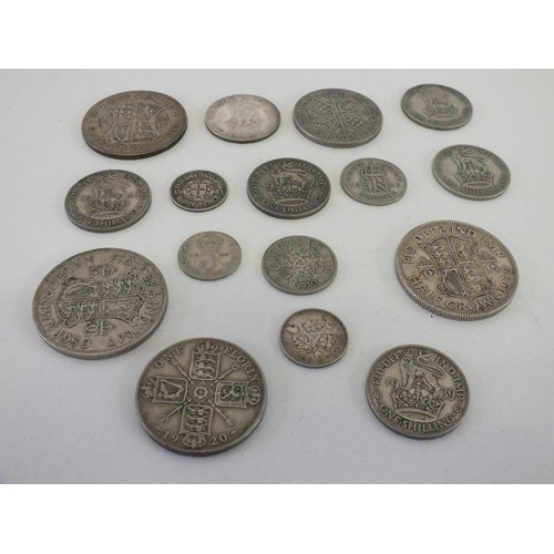 43 - OLD PRE 1947 SILVER BRITISH COINS 105g