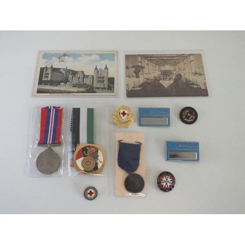 50 - NURSES, RED CROSS, NURSING BADGES, EPHEMERA, VARIOUS MEDALS