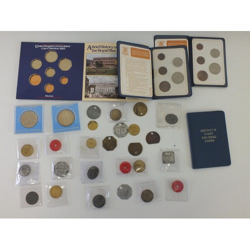 53 - MIX LOT OF COINS AND TOKENS