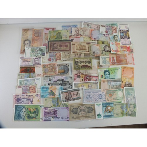 55 - 50 VARIOUS WORLD BANKNOTES