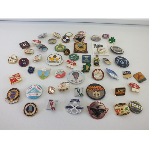 57 - 50 VARIOUS BADGES INC ENAMEL, BUTLINS ETC