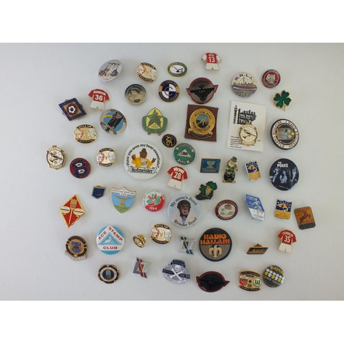 57 - 50 VARIOUS BADGES INC ENAMEL, BUTLINS ETC