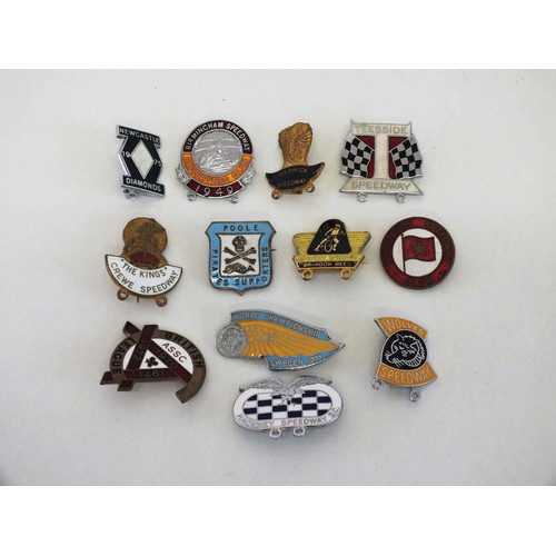 22 - 12 x OLD SPEEDWAY RACING ENAMEL BADGES