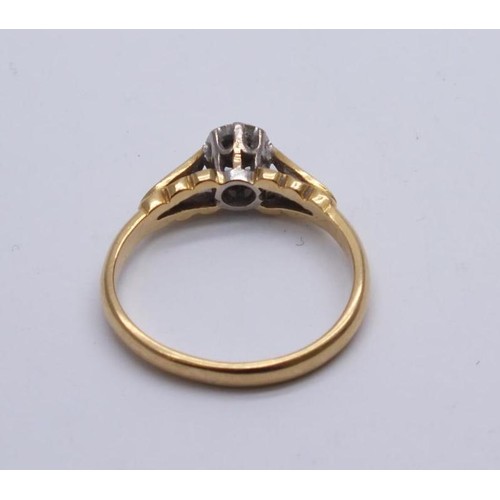 49 - 18CT GOLD DIAMOND SOLITAIRE RING SIZE K, 2.6g