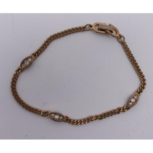 96 - VINTAGE CHRISTIAN DIOR GOLD TONE & PASTE BRACELET