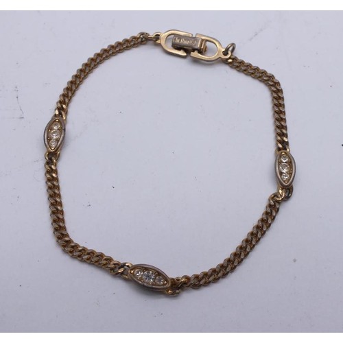 96 - VINTAGE CHRISTIAN DIOR GOLD TONE & PASTE BRACELET