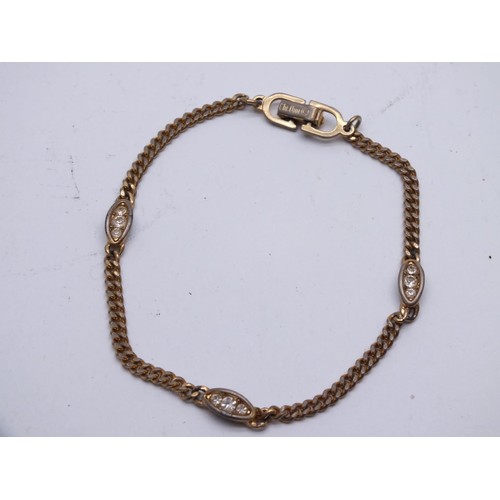 96 - VINTAGE CHRISTIAN DIOR GOLD TONE & PASTE BRACELET