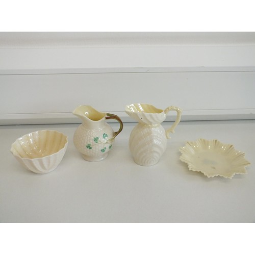 101 - 4 x PIECES OF BELLEEK (IRISH ) POTTERY