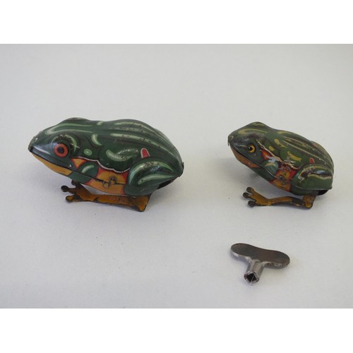 39 - 2 x TINPLATE FROGS MADE IN US -ZONE GERMANY BY O.R.G.M